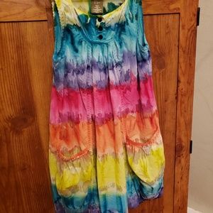 UNIQUE Tie Dye Girls Dress With Pockets Size 8
